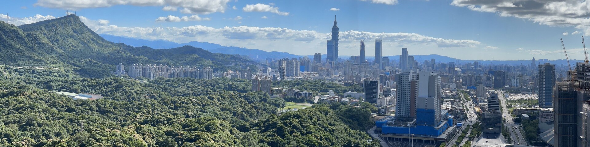 View of the Taipei horizon as seen from Nangang district -- the city's modern skyline