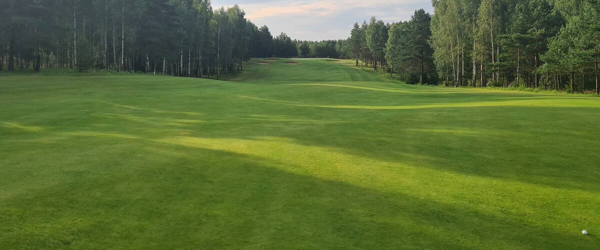 Beautiful landscape on golf course at end of summer