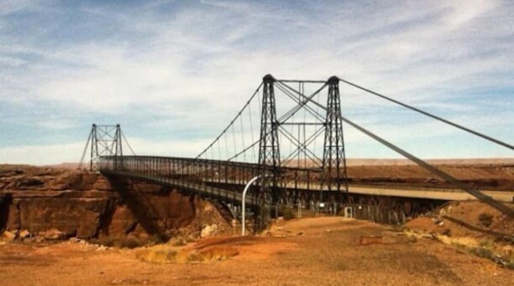 Old highway 89 bridge, crossing the Little Colorado River. The new highway was build right next to this, but the old one still remains.