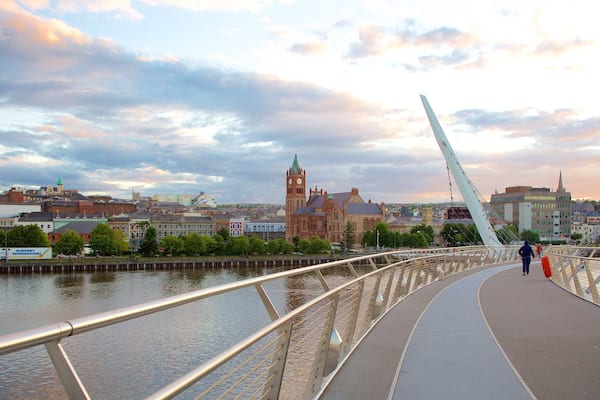 Peace Bridge which includes modern architecture, a bridge and a river or creek