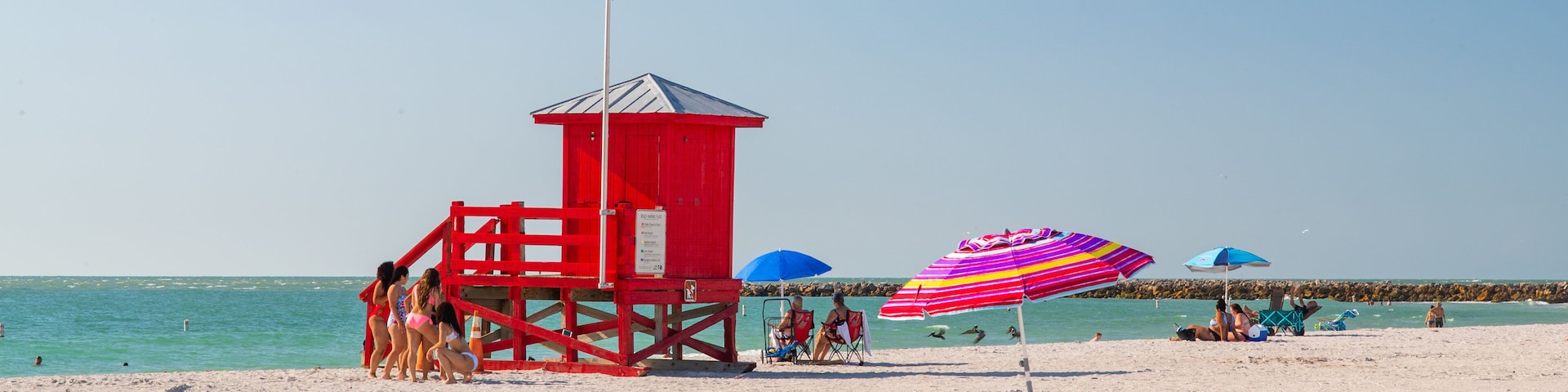 Sand Key Park which includes a sandy beach and general coastal views