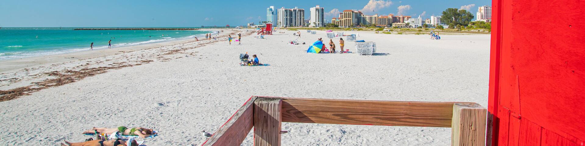 Sand Key Park showing general coastal views and a sandy beach
