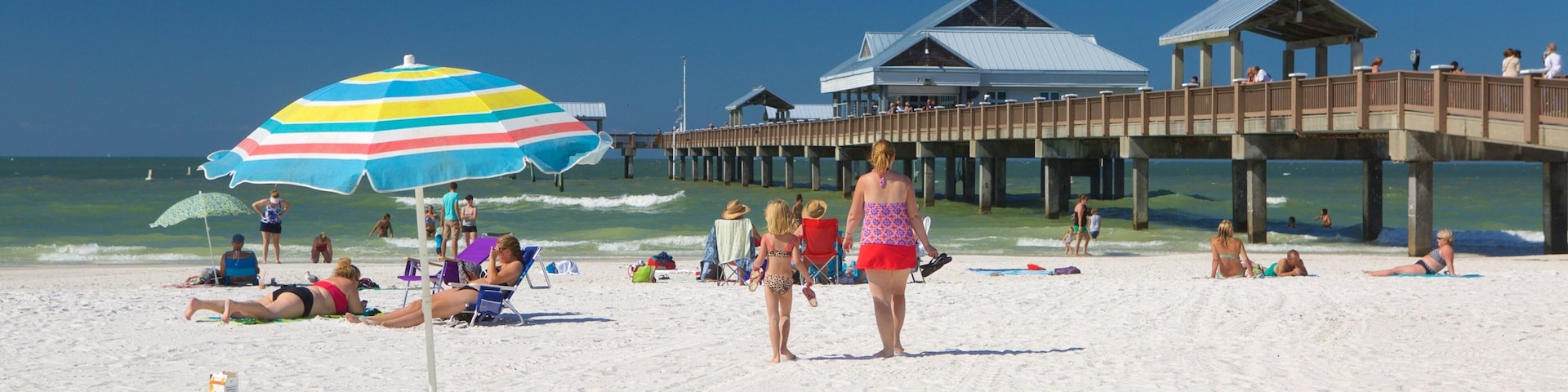Pier 60 Park which includes a sandy beach