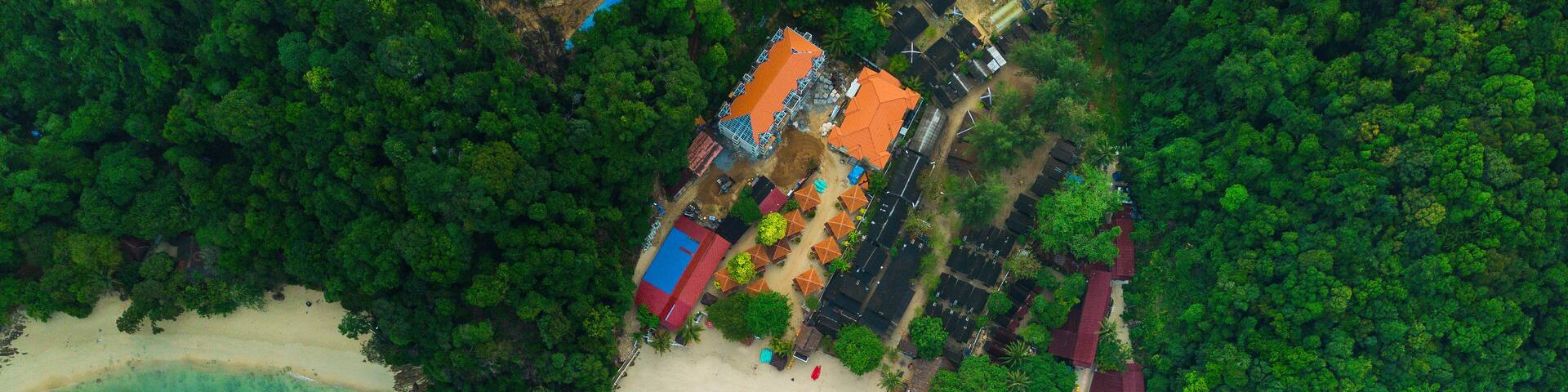 Aerial view Kapas Island Terengganu Malaysia.