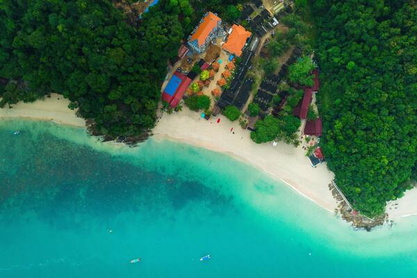 Aerial view Kapas Island Terengganu Malaysia.