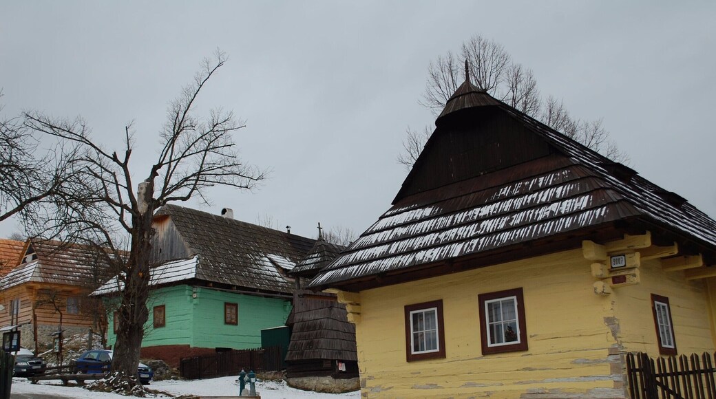 Vlkolínec is a historic village situated between Veľká Fatra and Nízke Tatry national parks.
There are around 50 traditional wooden houses, consisting of 2-3 rooms each. Just to the left of the yellow house is a wooden belfry from the 18th century. A couple of the houses have been turned into (very) small museums detailing traditional life in the village.
The village has been a UNESCO World Heritage Site since 1993.
#UNESCO #architecture #history