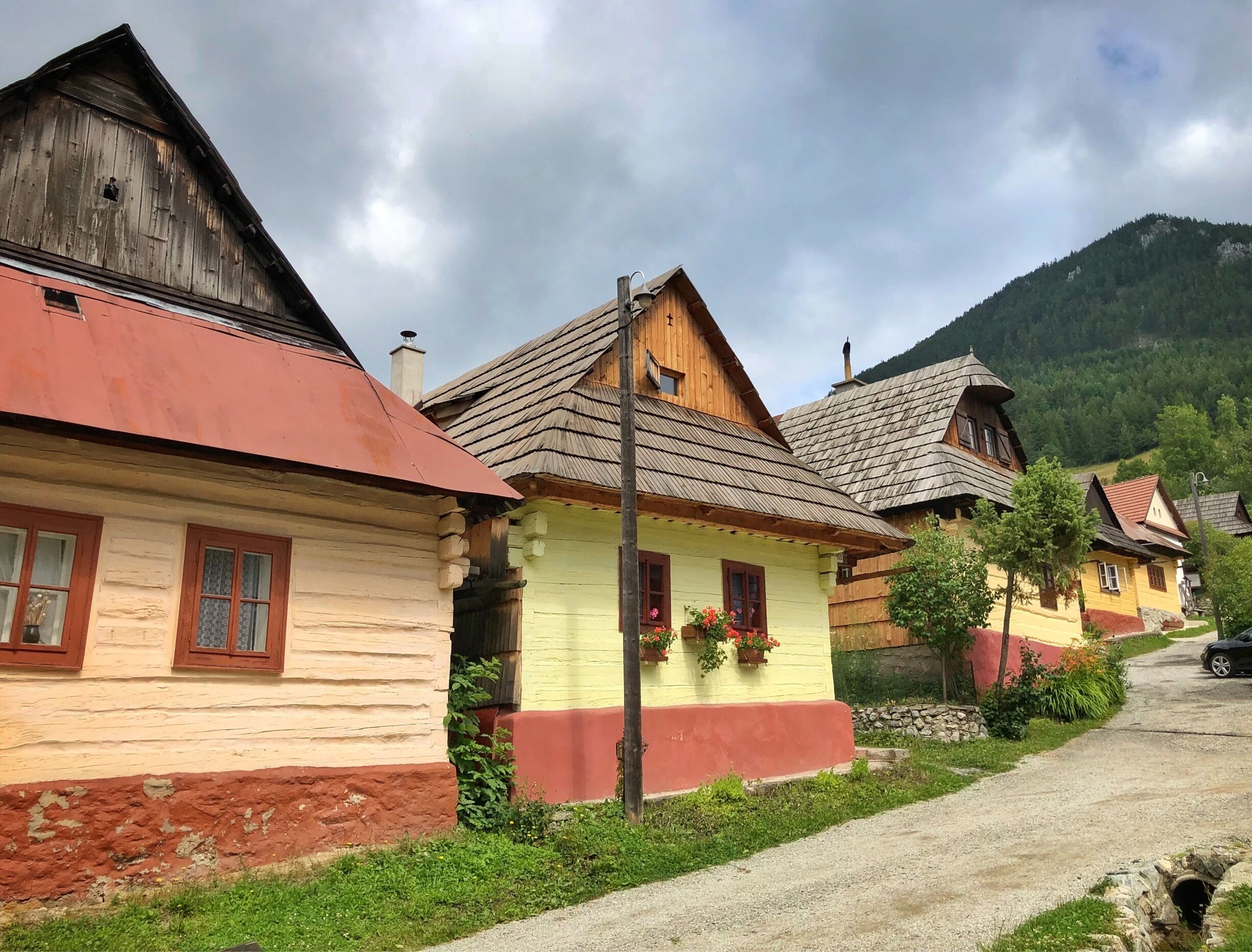Beautiful painted houses in the mountains- worth a trip up to it- 2 euro entrance each and 1 euro for the car- well worth a visit