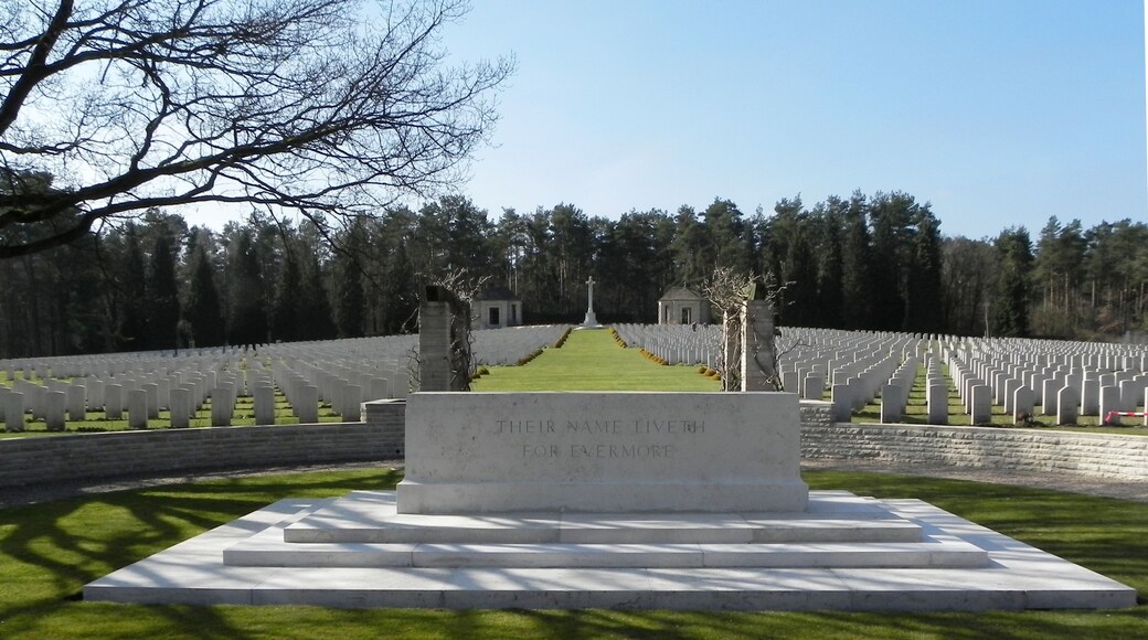 Altar stone at the Becklingen War Cemetery, Lower Saxony, Germany