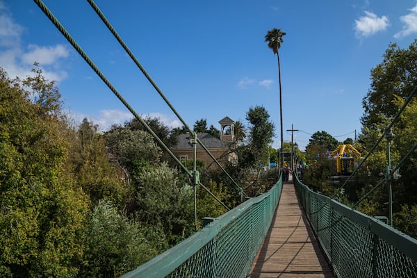 Swinging bridge in Arroyo Grande, California