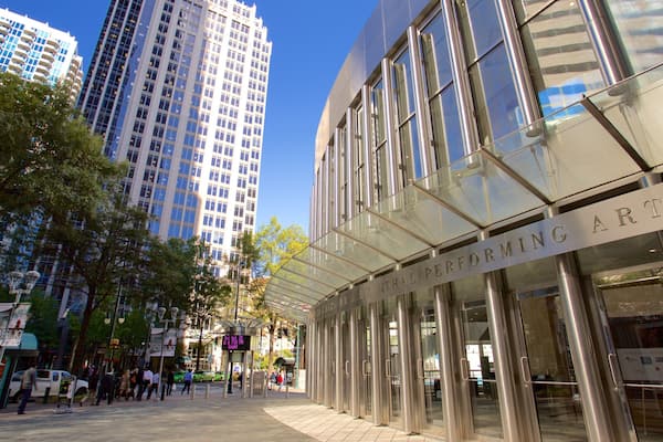 Blumenthal Performing Arts Center showing a city and theatre scenes