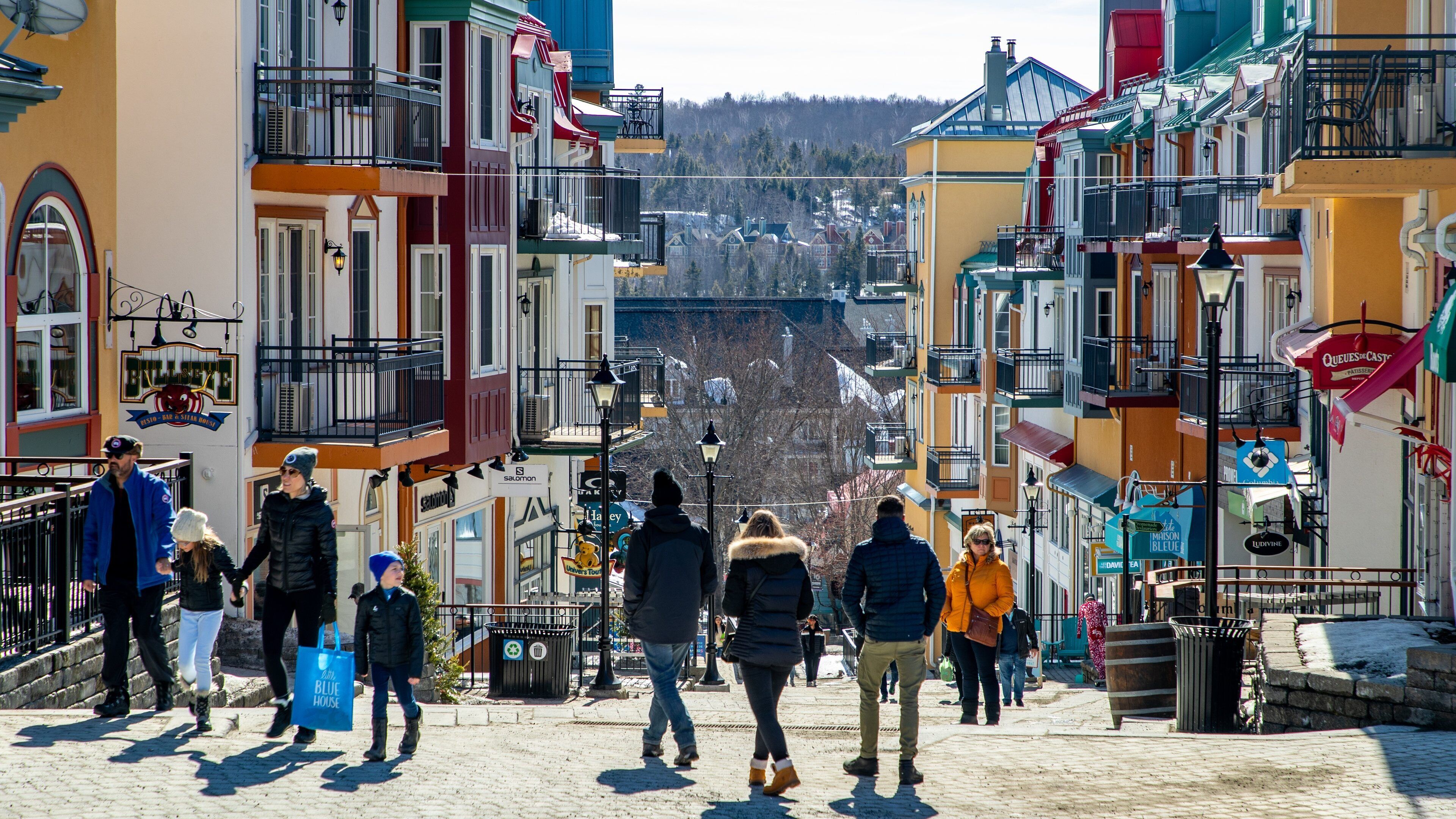 Mont-Tremblant Pedestrian Village which includes street scenes as well as a small group of people