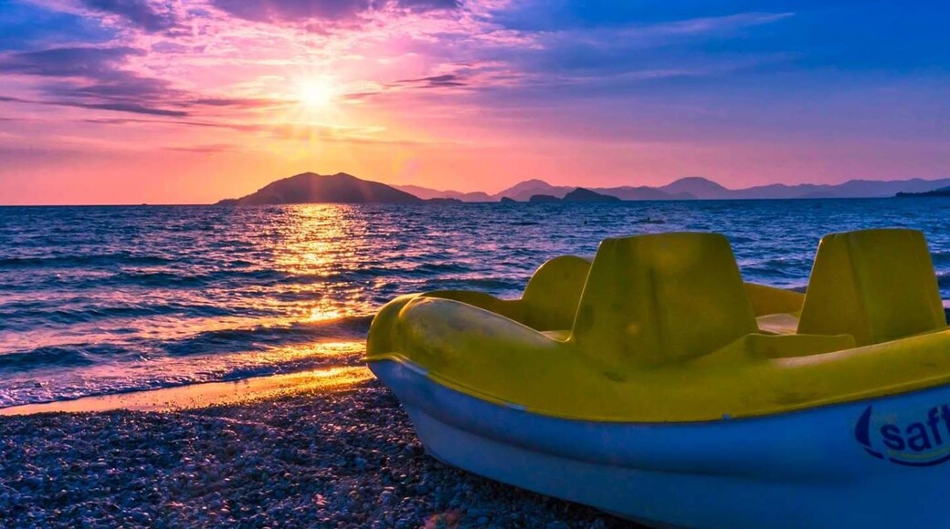 Amazing sunset on Calis beach.