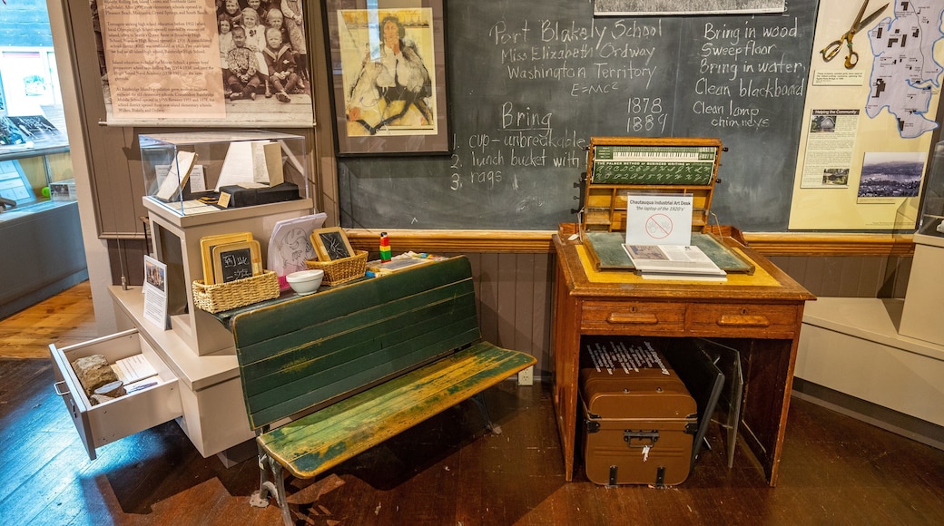 Bainbridge Island Historical Museum featuring interior views