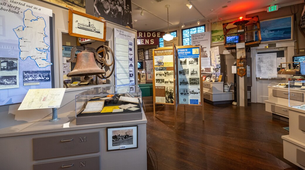 Bainbridge Island Historical Museum featuring interior views