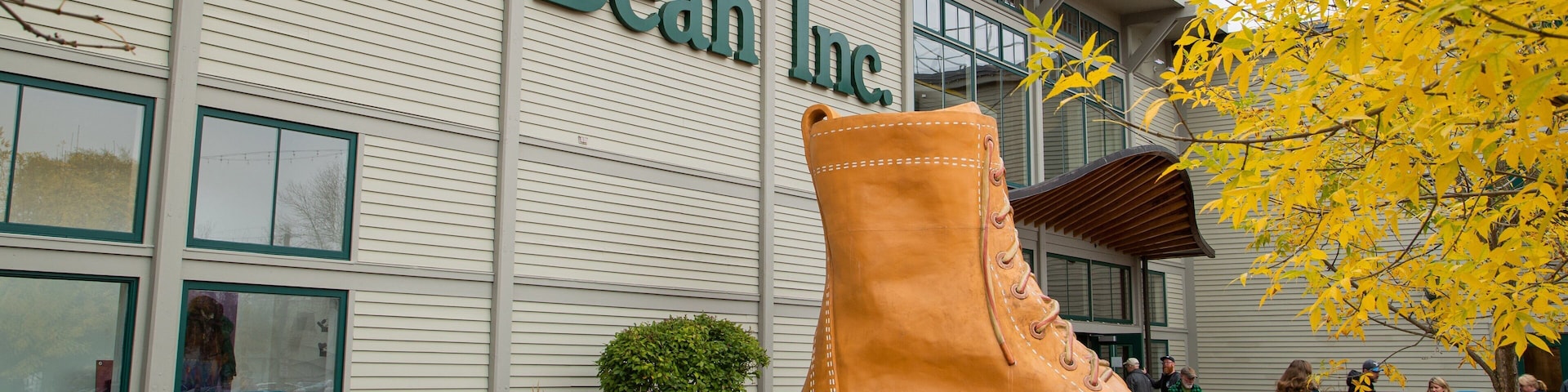 LL Bean Flagship Store showing outdoor art and signage