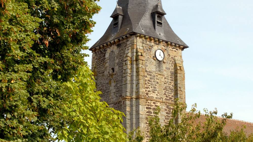 Ville de Francheville, l'église et son clocher, commune de l'Eure, Normandie, France