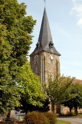 Ville de Francheville, l'église et son clocher, commune de l'Eure, Normandie, France