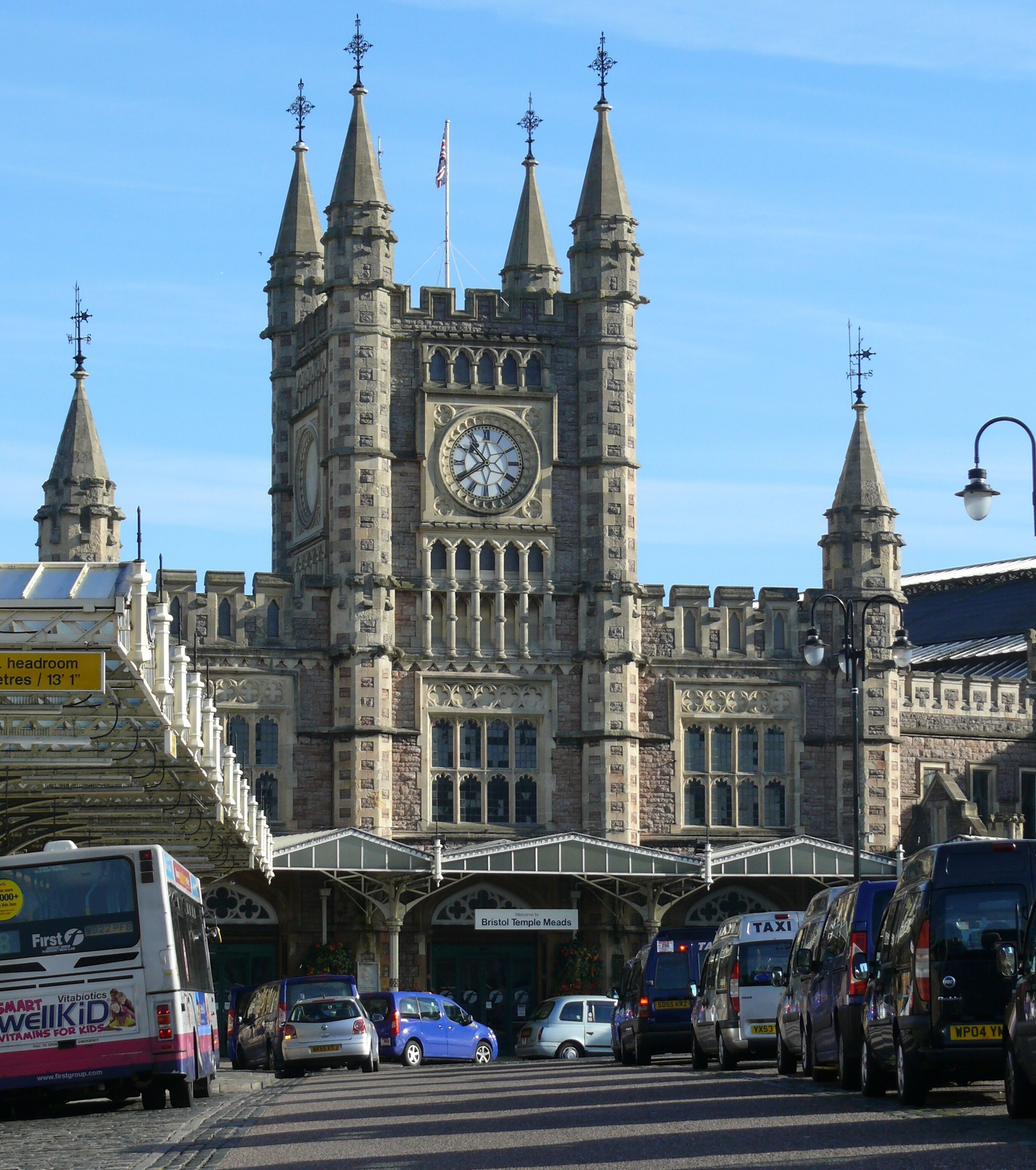 Bristol Temple Meads railway station, the largest railway station in Bristol, England.