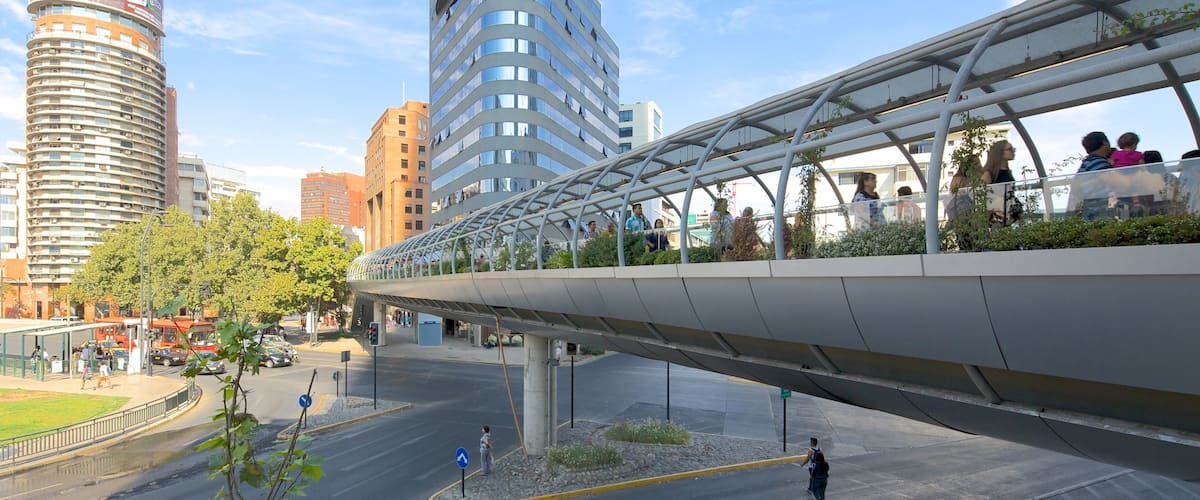 Costanera Center which includes a city and a bridge