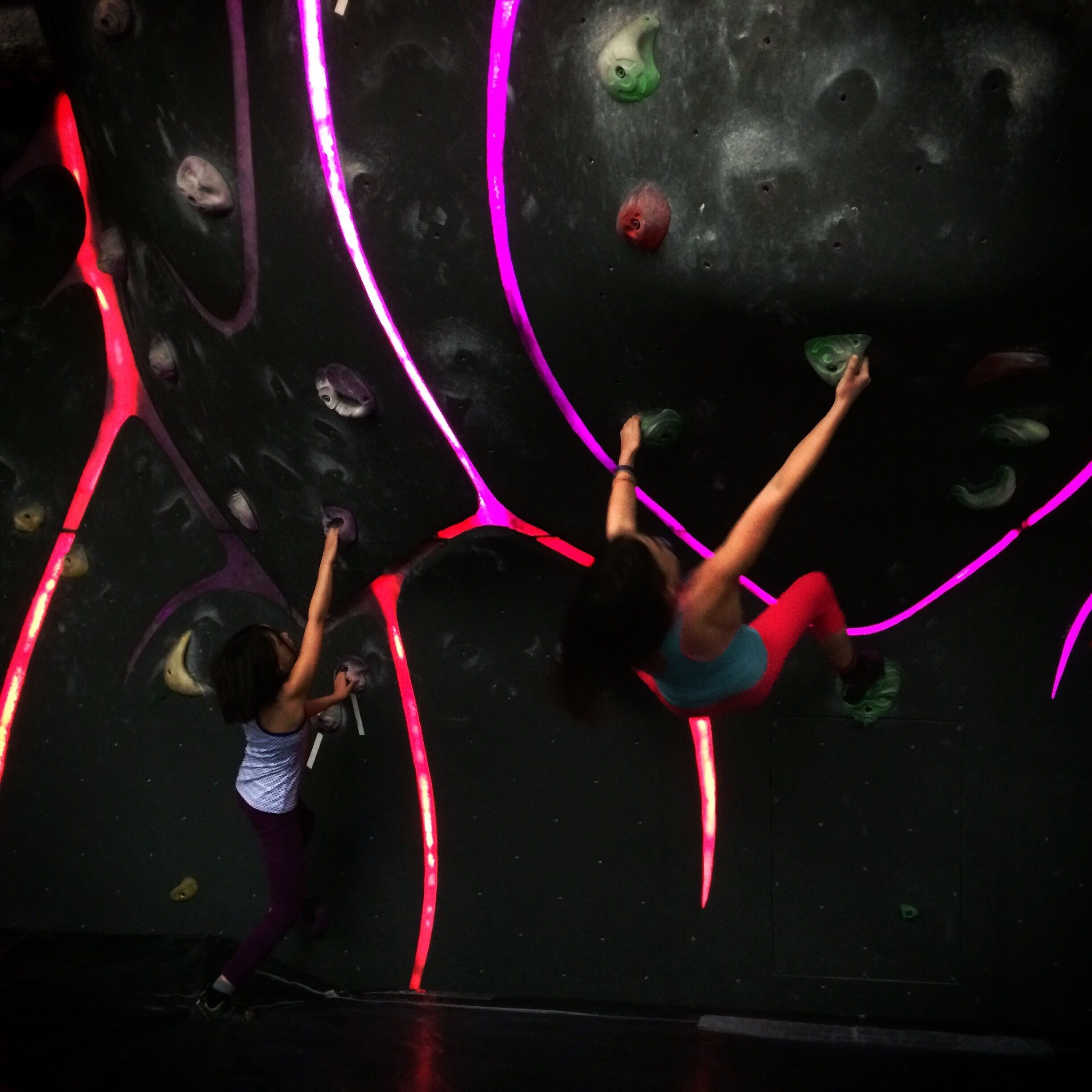 Space bouldering wall at B-Pump Akihabara. Coolest climbing gym ever. 