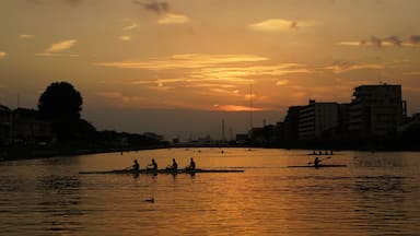 Sunset of boat course, Toda-shi, Saitama Prefecture, Japan.