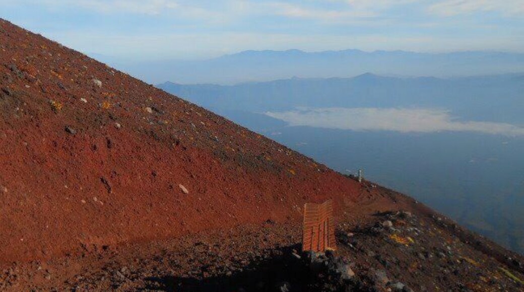 Post sunrise descent down Mt Fuji