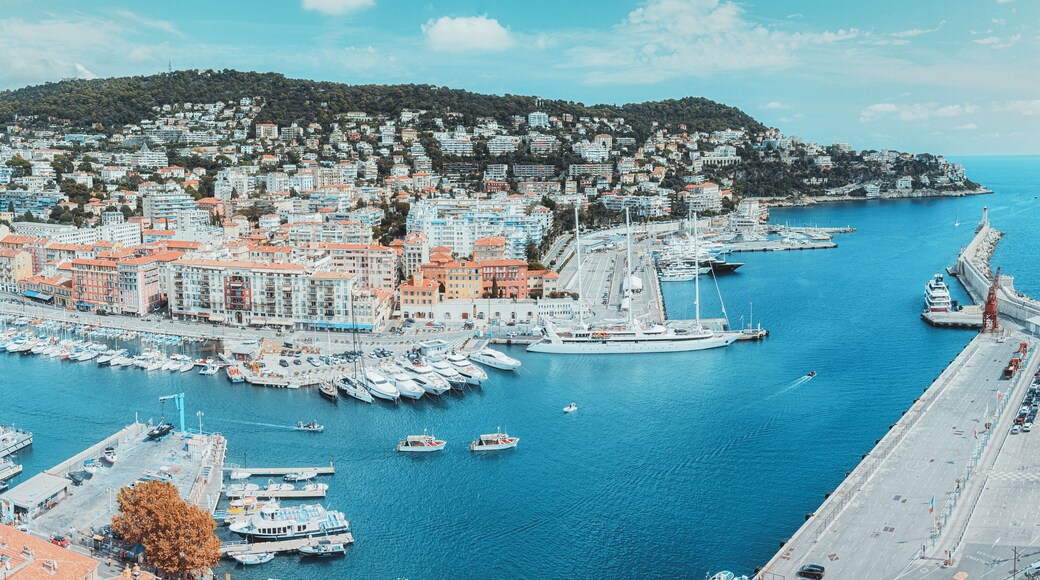 Panorama photo of the Port Lympia of Nice