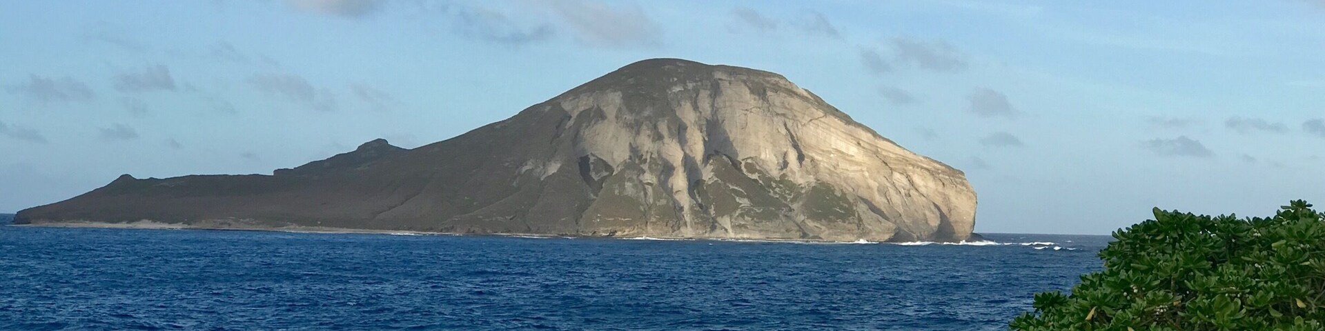 View of Rabbit Island from Sealife Park on Oahu.