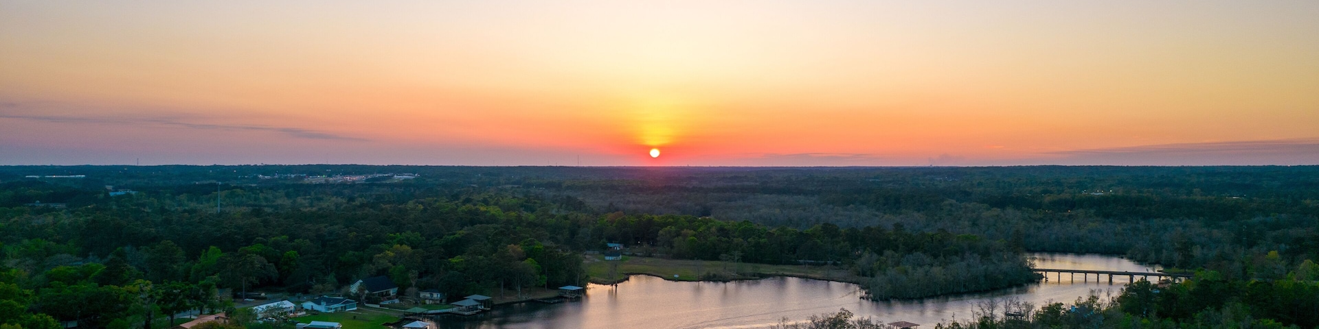 sunset over the river