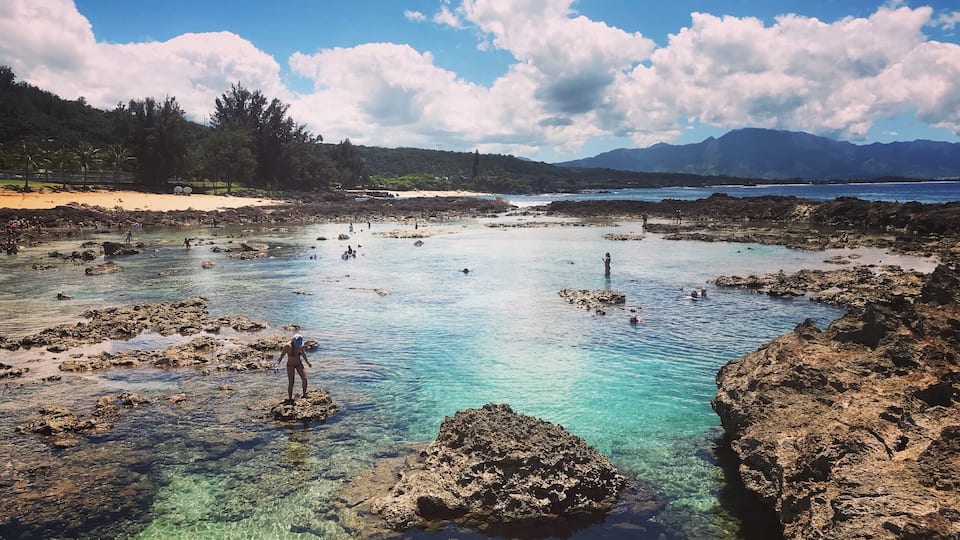 An amazing snorkel and dive spot on Oahu's North Shore, this area offers variety of ways to interact with the ocean when calmer conditions prevail.