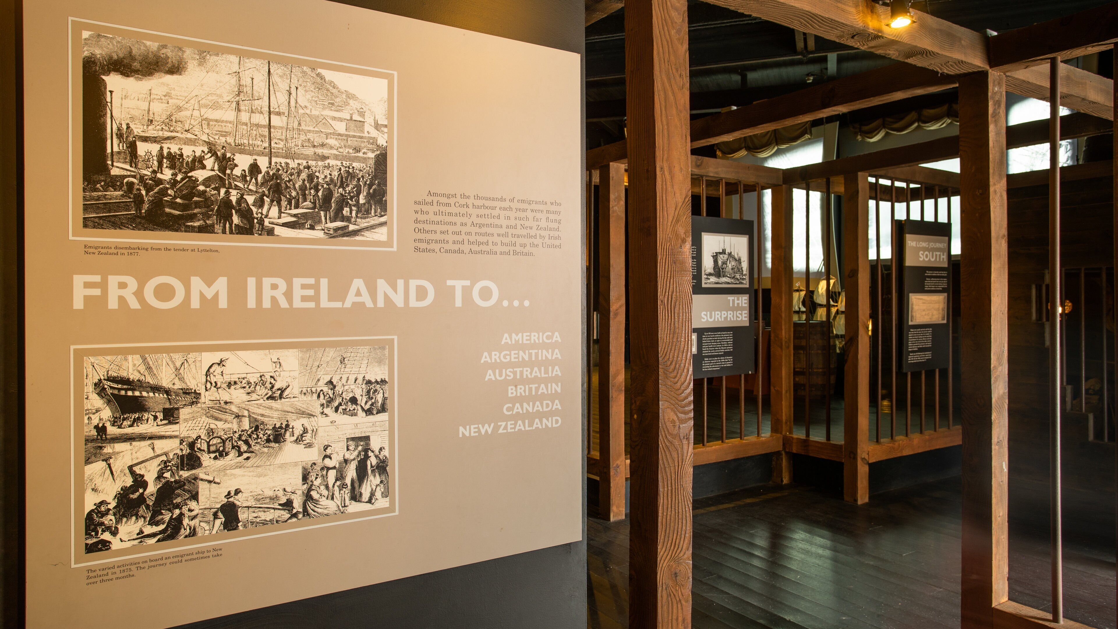 Cobh Heritage Centre showing signage and interior views