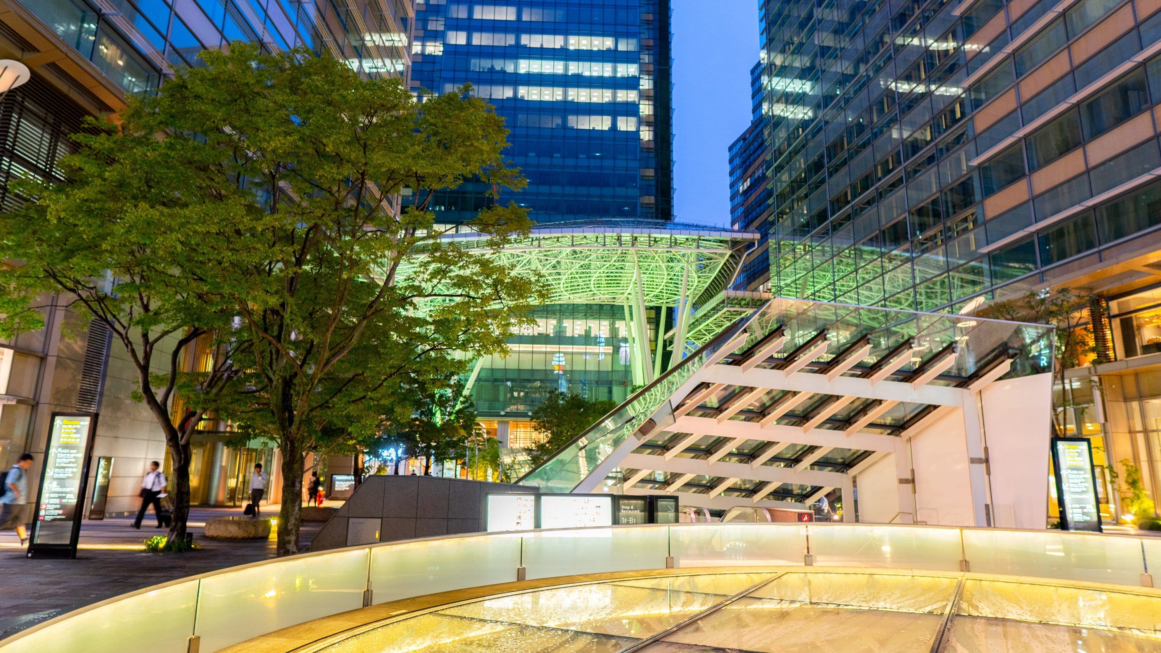 Tokyo Midtown which includes night scenes and a city