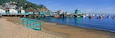 Casino building and Avalon Harbor, Avalon, Catalina Island, California