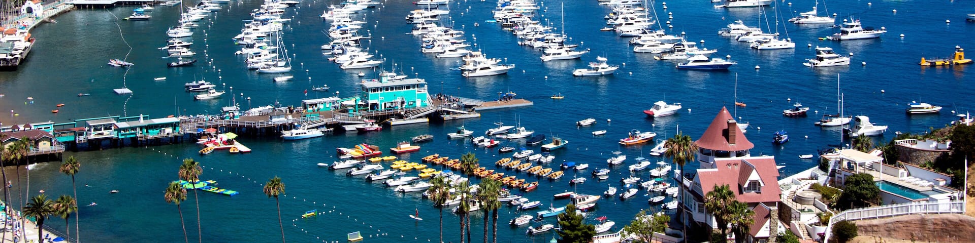 catalina islands avalon city from above