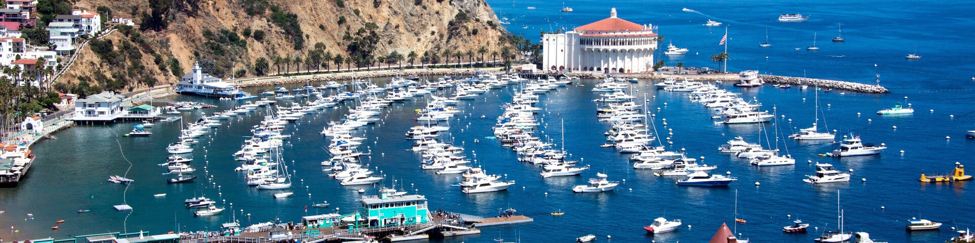 catalina islands avalon city from above