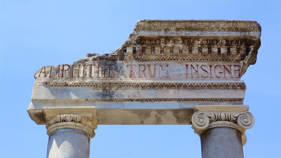 Roman Amphitheater which includes signage and building ruins