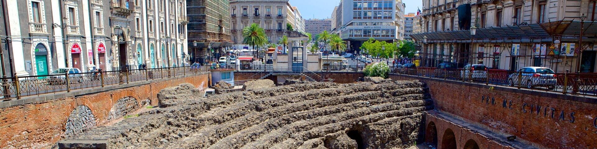 Roman Amphitheater showing a ruin