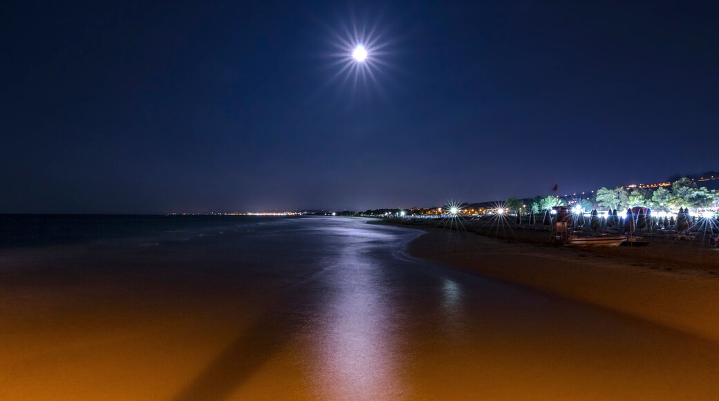View of Vasto from the beach at night (Abruzzo - Italy)