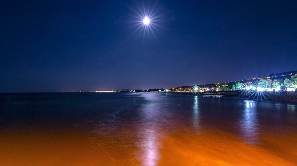 View of Vasto from the beach at night (Abruzzo - Italy)