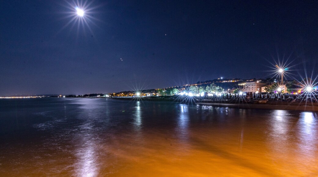 View of Vasto from the beach at night (Abruzzo - Italy)