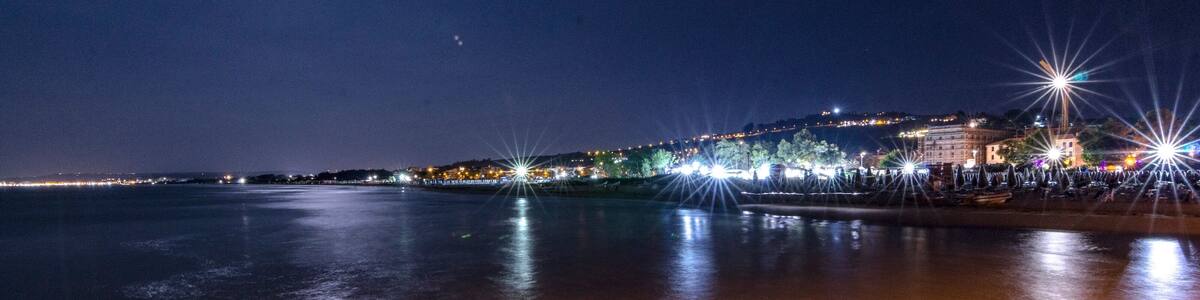 View of Vasto from the beach at night (Abruzzo - Italy)