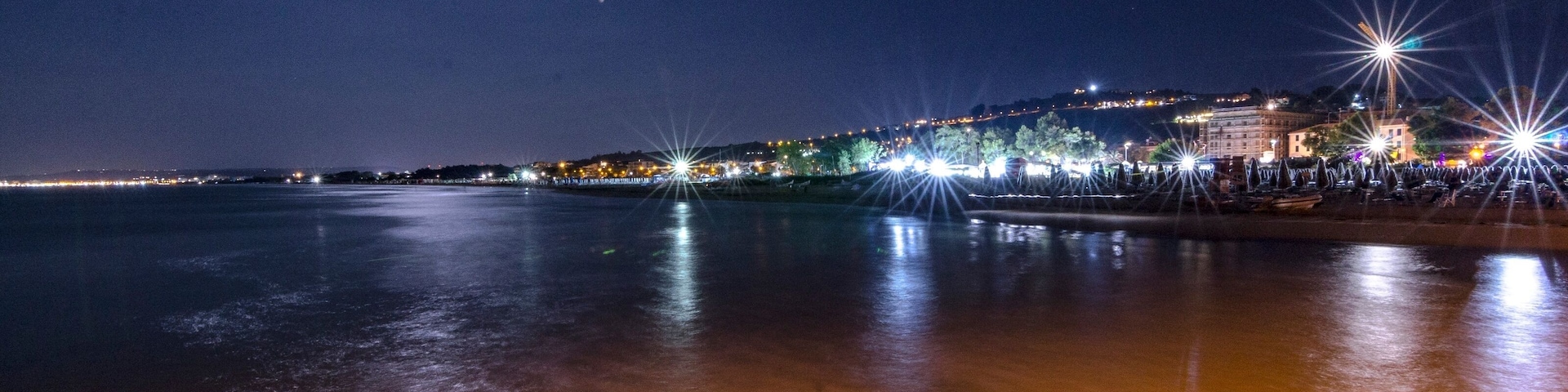 View of Vasto from the beach at night (Abruzzo - Italy)