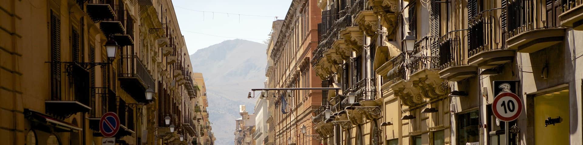 Via Maqueda featuring a small town or village, heritage architecture and street scenes