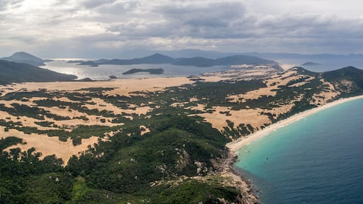Panorama Aerial of Na Beach at Dam Mon Peninsula, Van Phong Bay, Khanh Hoa