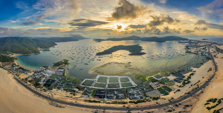 Sunset at Van Phong bay, Khanh Hoa, Vietnam