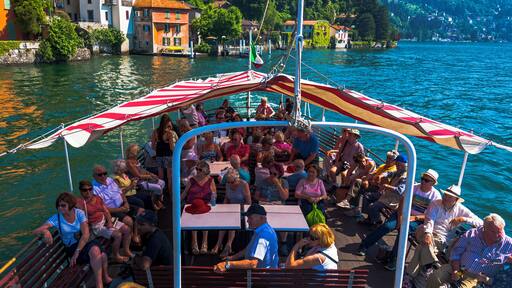The rear deck of one of the ferries up Lake Como seen shortly after departure from Nesso.