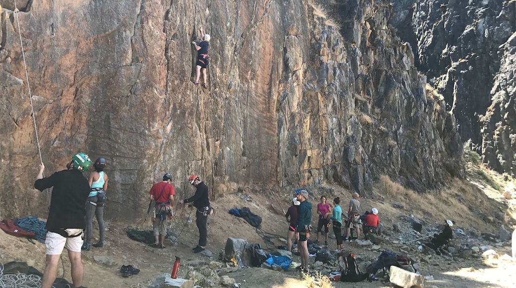 Lots of climbers at the Auburn Quarry on the weekends.