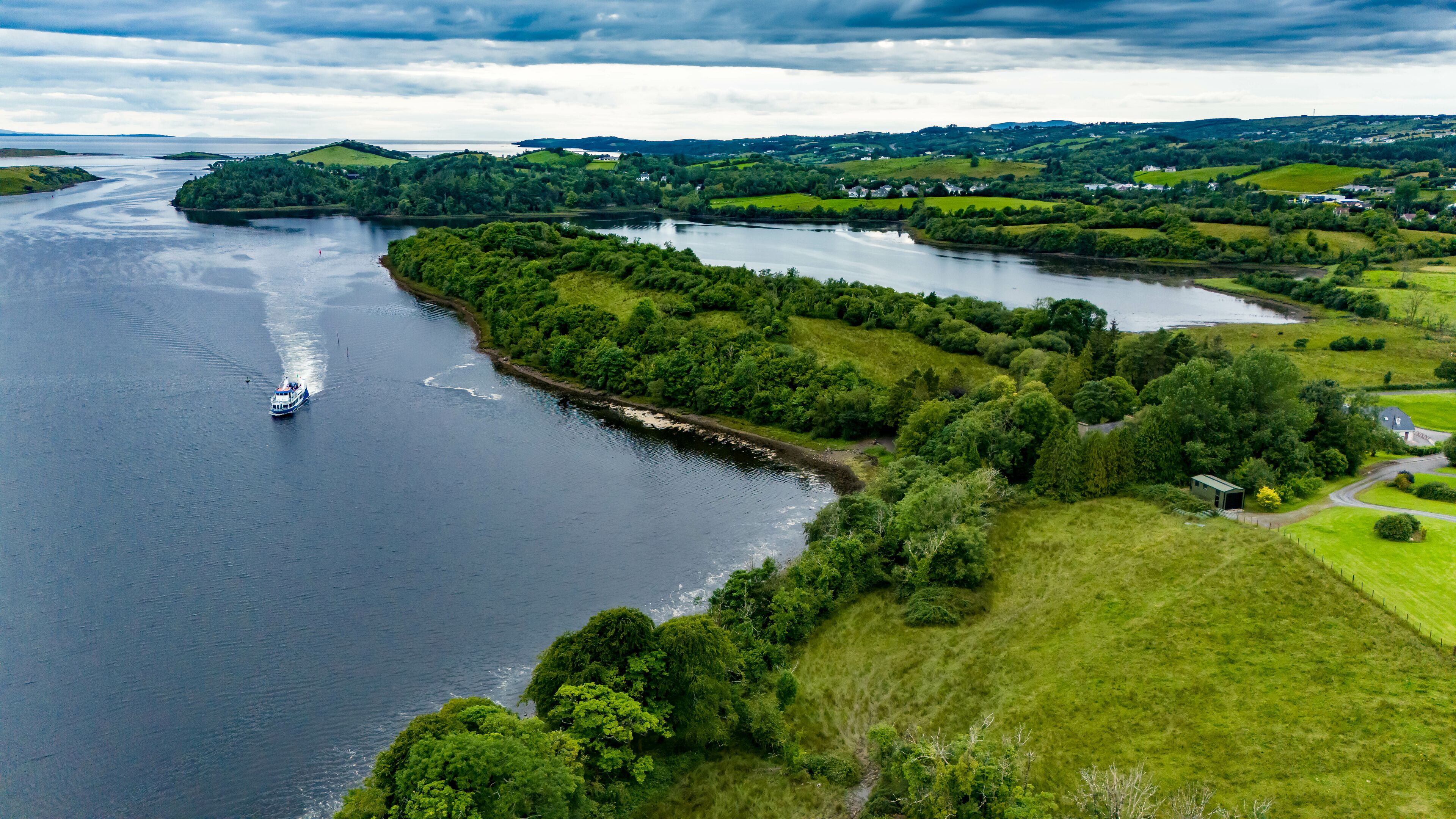 Aerial view of the Donegal Town Waterbus in Ireland