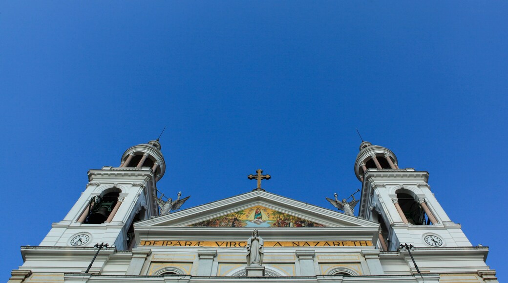 Detail of Basilica of Our Lady of Nazareth during the festivities of Círio de Nazaré in Belém, Pará, Amazon, Brazil.