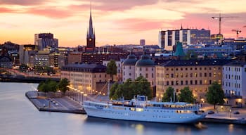 Monteliusvagen featuring landscape views, a sunset and a city